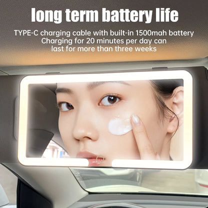 GLOBIZEM Car LED Makeup Mirror - Sun Visor (Dimmable)