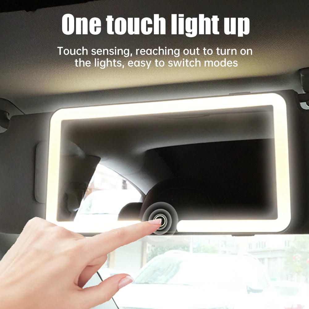 GLOBIZEM Car LED Makeup Mirror - Sun Visor (Dimmable)