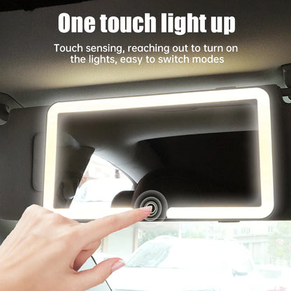 GLOBIZEM Car LED Makeup Mirror - Sun Visor (Dimmable)
