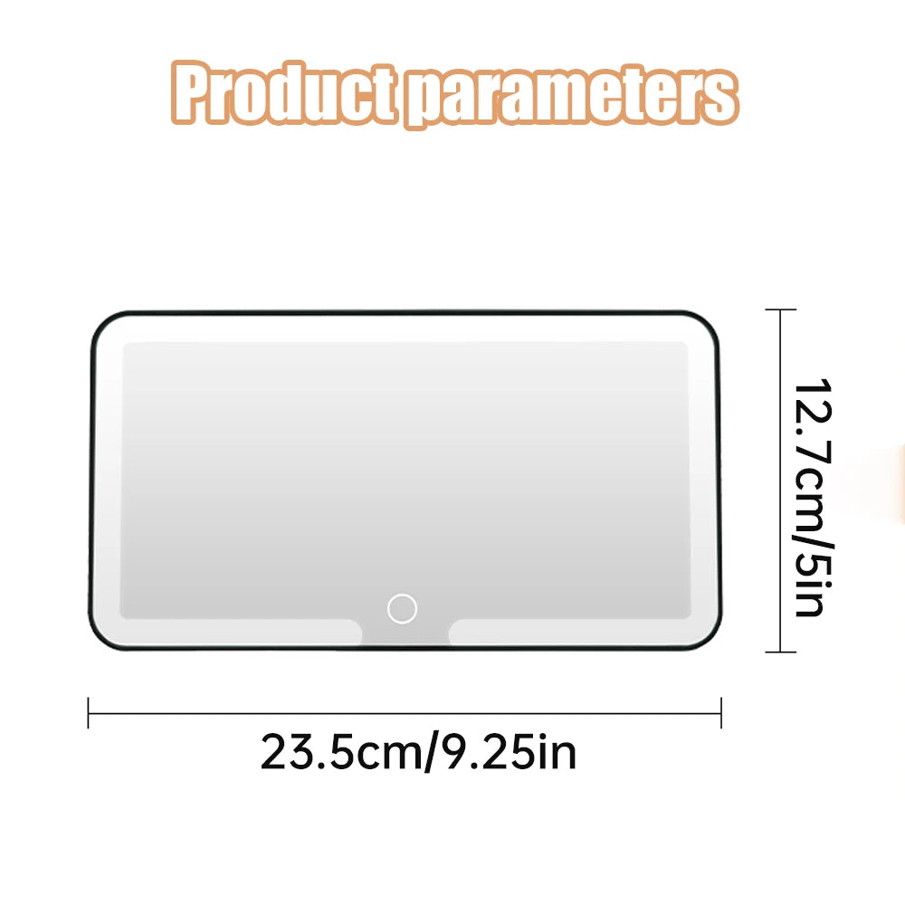 GLOBIZEM Car LED Makeup Mirror - Sun Visor (Dimmable)